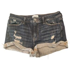 Studio Blue Denim Shorts‎ Distressed Dark Wash Size 28